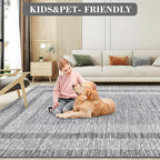 GarveeHome 2x6 Modern Bordered Runner Rug Soft Non Slip Washable Floor Carpet - Image 5