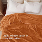 Bedsure GentleSoft Orange Full Blanket - Image 3