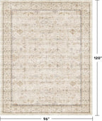 Hazo Haus Washable Ivory Living Room Rug, 8x10 Non Slip Area Rugs - Image 2