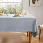 ZeeMart Linen Textured Rectangle Table Cloth, 60x104 Inch Chambray Blue