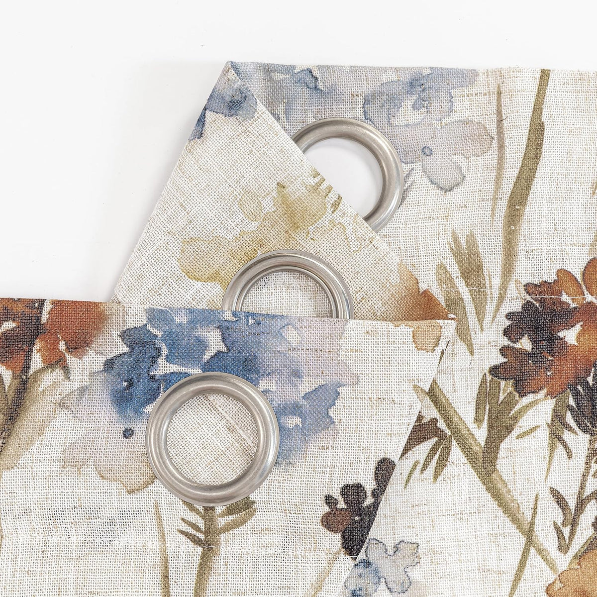 MYSKY HOME Floral Linen Curtains 84 inch Length 2 Panels Set Summer Flower Patterned Semi Sheer Light Filtering Privacy Farmhouse Grommet Drapes for Living/Dining Room, Yellow, W52 x L84, Pack-2