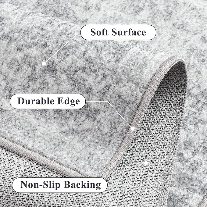 PureCozy 6x9 Area Rug Washable Vintage Living Room Carpet Large Indoor Non Slip - Image 6