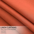 Bright Orange Curtains 63 Inches Long 2 Panel Sets - Image 2