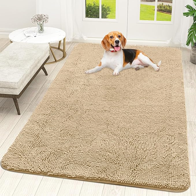 OLANLY Dog Door Mat for Muddy Paws 59x35, Absorbs Moisture and Dirt, Absorbent by OLANLY