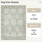6x9 Area Rug for Living Room Washable 6x9 Rug Non-Slip Modern Rugs for Bedroom - Image 5