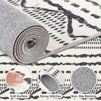Nakagishi Black Rug for Living Room: 8x10 Washable Boho Large Neutral Soft - Image 3