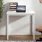 Need Small Computer Desk for Home Office 31.5 Inch Gaming Desk White