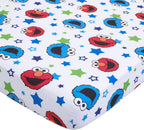 Sesame Street Awesome Buds Elmo/Cookie Monster 4 Piece Toddler Bed Set, Blue/Red/Green, 4 Piece Set