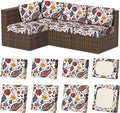 8Pcs Stretch Patio Cushion Covers, Outdoor Couch & Sofa Replacement Slipcovers by VORSHAPE