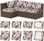 8Pcs Stretch Patio Cushion Covers, Outdoor Couch & Sofa Replacement Slipcovers by VORSHAPE