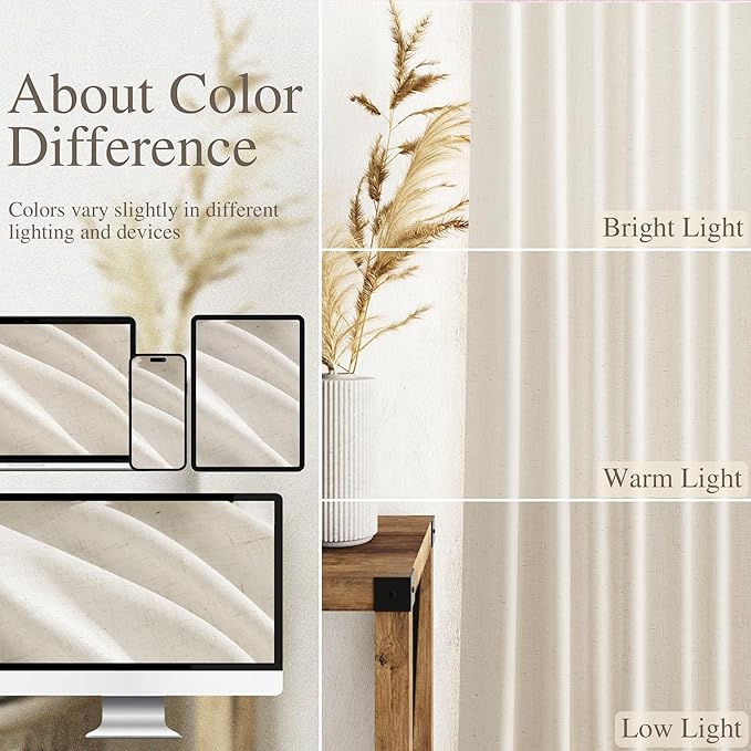 Modern Linen Curtains 108 Inches Long - Image 3