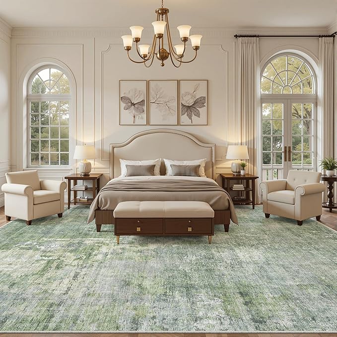 10x14 Area Rugs for Living Room, Non Slip Machine Washable Vintage Rugs - Image 3