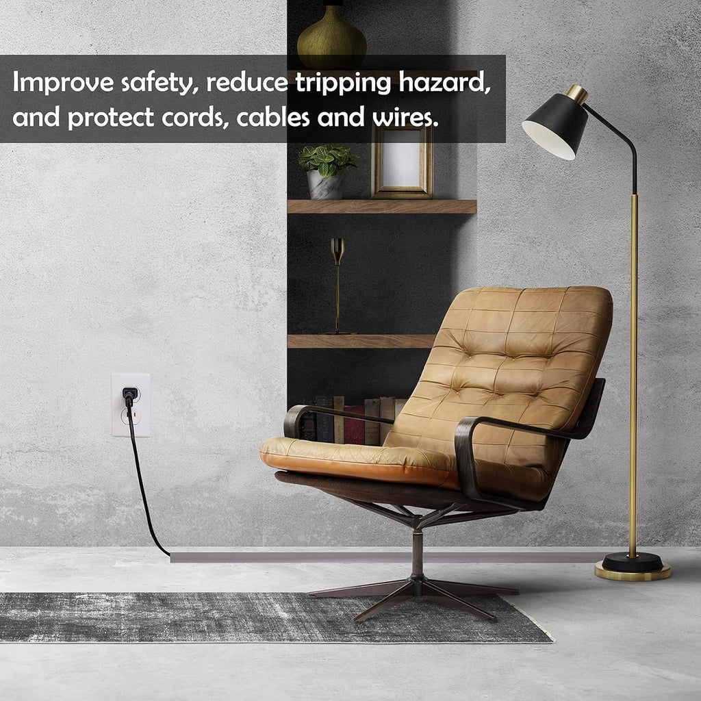 Rubber Bond Cord Cover Floor Cable Protector - Strong Self Adhesive Floor Cord Covers for Wires - Low Profile Extension Cord Covers for Floor & Wall