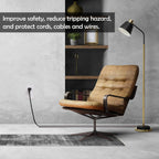 Rubber Bond Cord Cover Floor Cable Protector - Strong Self Adhesive Floor Cord Covers for Wires - Low Profile Extension Cord Covers for Floor & Wall
