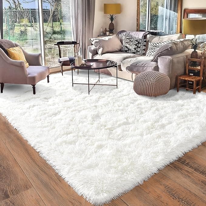 Rugs for Living Room 5x7, Soft Shaggy Modern Shag Area Rug for Bedroom by Quntue