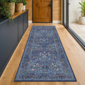 Dark Blue 2'6" x 8' Runners for Hallways Non Slip, Extra Long Floor Runner for by HazoHaus