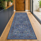 Dark Blue 2'6" x 8' Runners for Hallways Non Slip, Extra Long Floor Runner for by HazoHaus