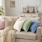 decorUhome Soft Chenille Throw Pillow Covers 18x18 Set of 2 Blue