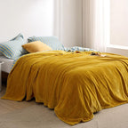 Bedsure Fleece Blanket Queen Blanket Gold Yellow - Image 6