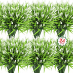 Ouddy Decor 24 Pcs Artificial Flowers for Outdoors Fake Lavender, Mixed