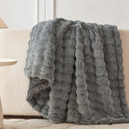 COOVA Faux Fur Throw Blanket for Couch, Cozy Soft and Fuzzy Plush Rabbit Fur - Image 3