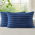 decorUhome Cozy Faux Fur Throw Pillow Covers 12x20 Set of 2 Decorative Soft by decorUhome