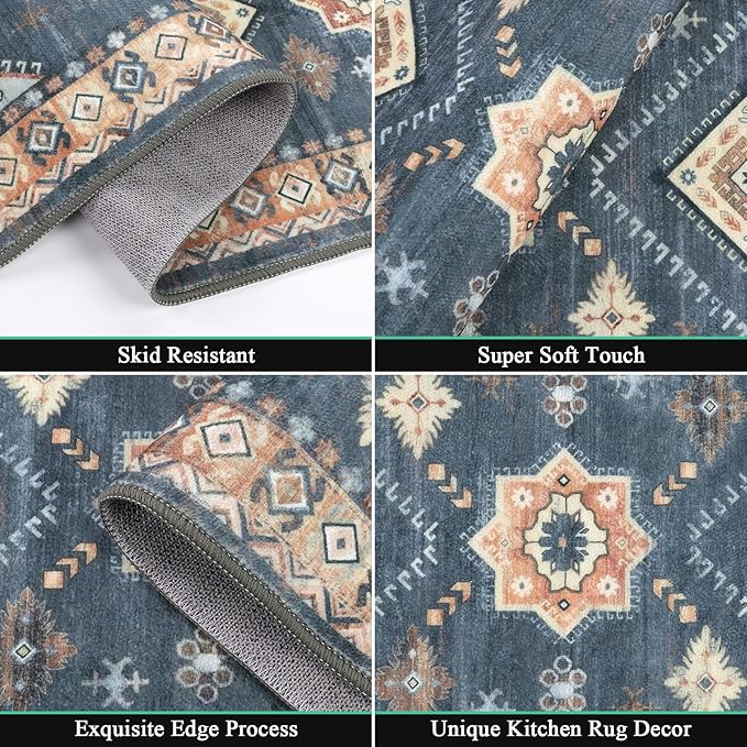 HEBE Boho Kitchen Rug Sets 3 Piece - Image 3