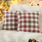 AQOTHES Fall Plaid Orange Throw Pillow Covers 18x18 Inch Set of 2