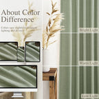 Nanspringt Light Sage Linen Semi Sheer Curtains 80 Inch Length - Image 3