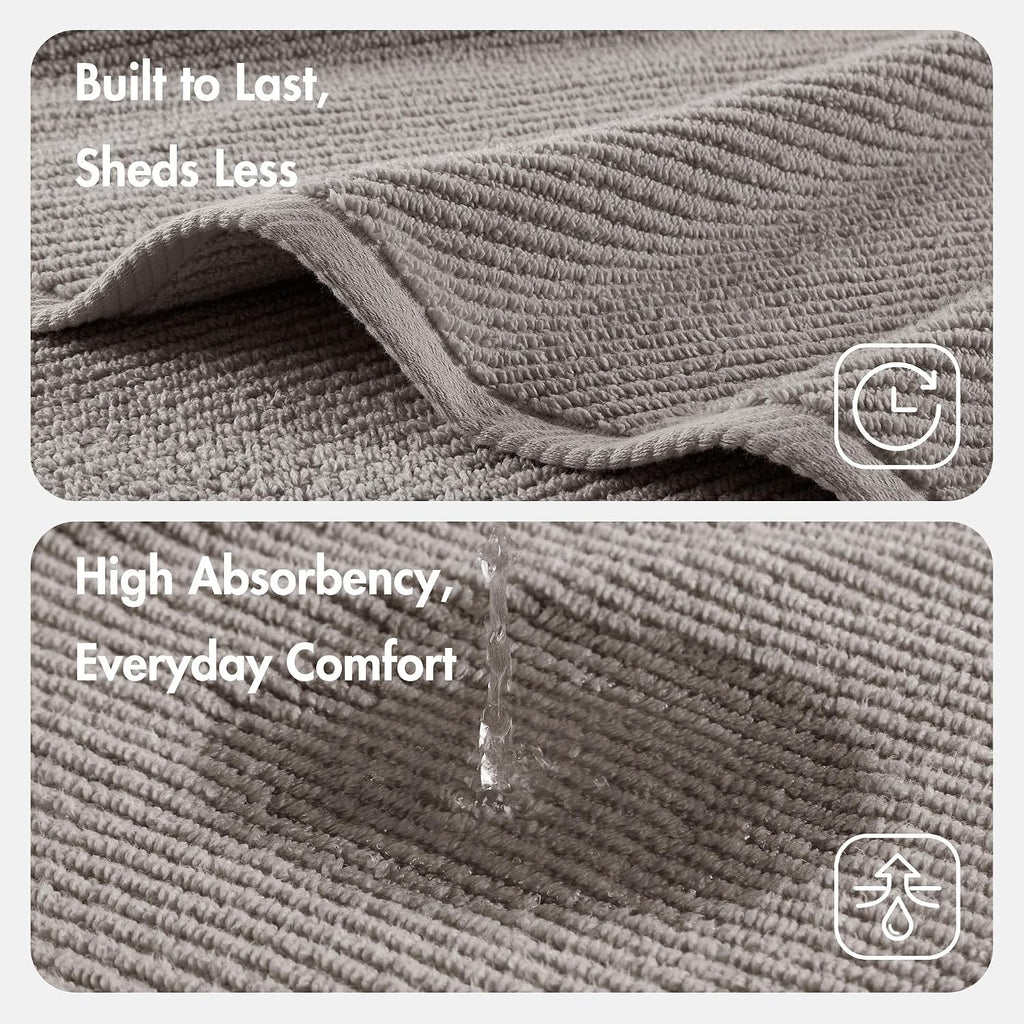 Madison Park 100% Zero Twist Cotton 4 Piece Bathroom Bath Towels, Grey
