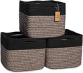Storage Cubes 9”x9”x7”Cotton Rope Woven Baskets for Organizing 3-Pack | 9 Inch Cube Storage Bin | Small Basket for Shelf Nursery, Pantry, Decorative Plant, Bathroom Closet, Toy Gift