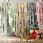 Ultra Soft Cozy Faux Fur Throw Blanket, Fuzzy Plush Thick Bubble Blanket - Image 7