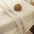 Faux Linen Beige Curtains 120 inches Long - Image 2