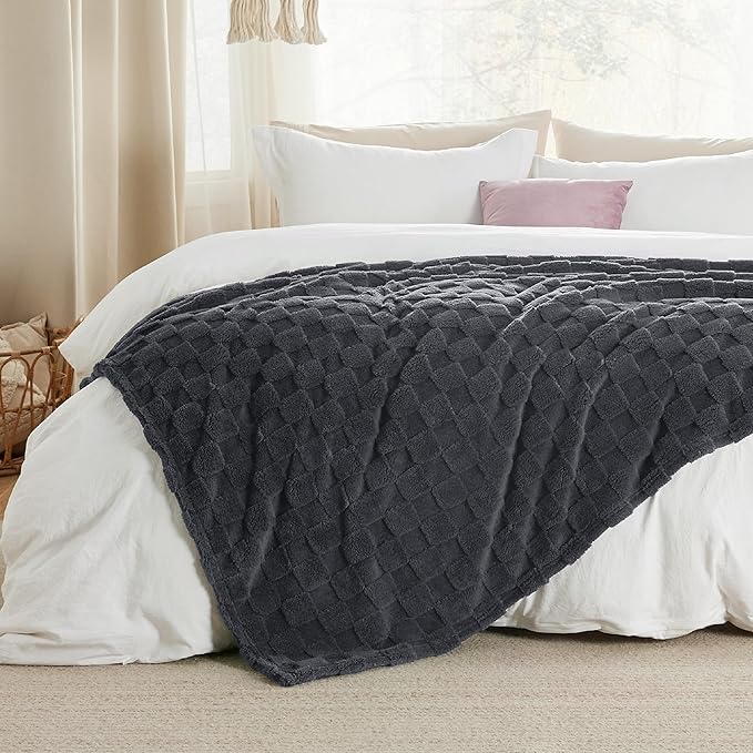 Bedsure GentleSoft Dark Grey Throw Blanket - Image 5
