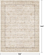 Washabel Lvory Modern Rugs for Living Room, 9x12 Low Pile Floral Carpet for - Image 2