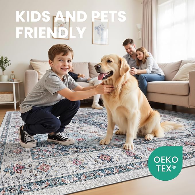 zesthome Area Rugs 9x12, Washable Rug Non-Slip Low Pile Rugs - Image 7