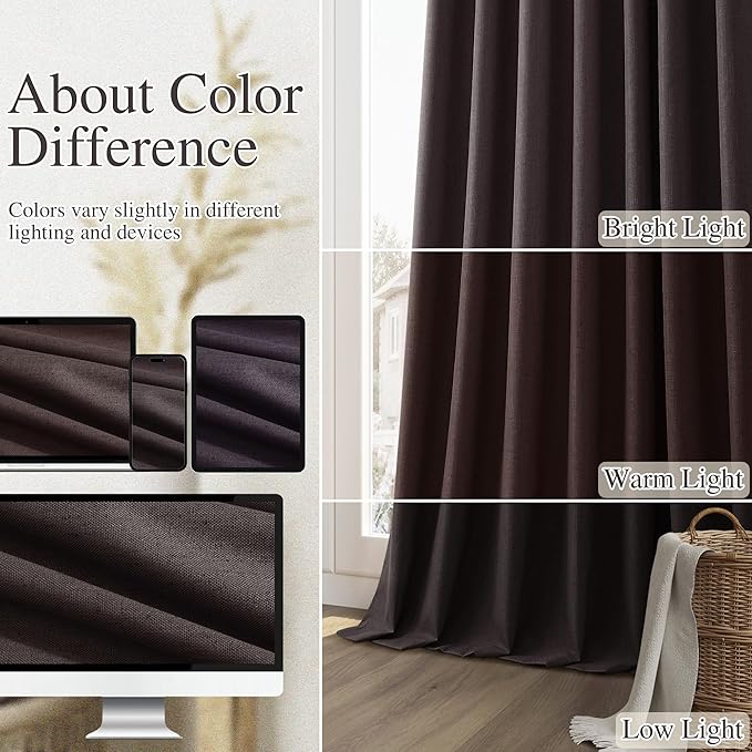 Guken 100% Blackout Curtains 102 Inch Length 2 Panels Set - Image 7