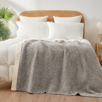 Snuggle Sac Grey Throw, Super Soft Warm Oversized Fuzzy Plush Blanket, Dark Grey - Image 7