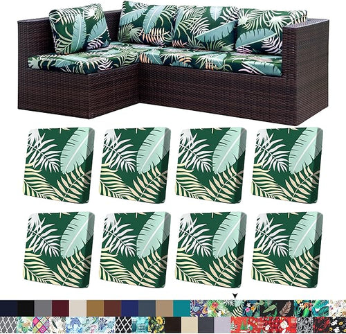 8Pcs Stretch Patio Cushion Covers, Outdoor Couch Covers Replacement, Outdoor by BIETYONE