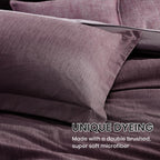 Monbix Queen Size Comforter Set 7 Pieces Italian Plum Bed in a Bag