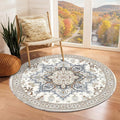 OPPODREAM Soft Round Rug 3ft, Neutral Washable Circle Rug 3ft by OPPODREAM