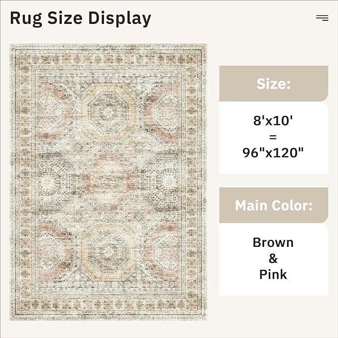 Washable Area Rug 8x10, Large Soft Rugs - Image 3