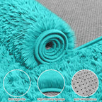 8x10 Area Rugs for Living Room Rug: Soft Fluffy Shag Teal Blue Rugs for Bedroom - Image 8