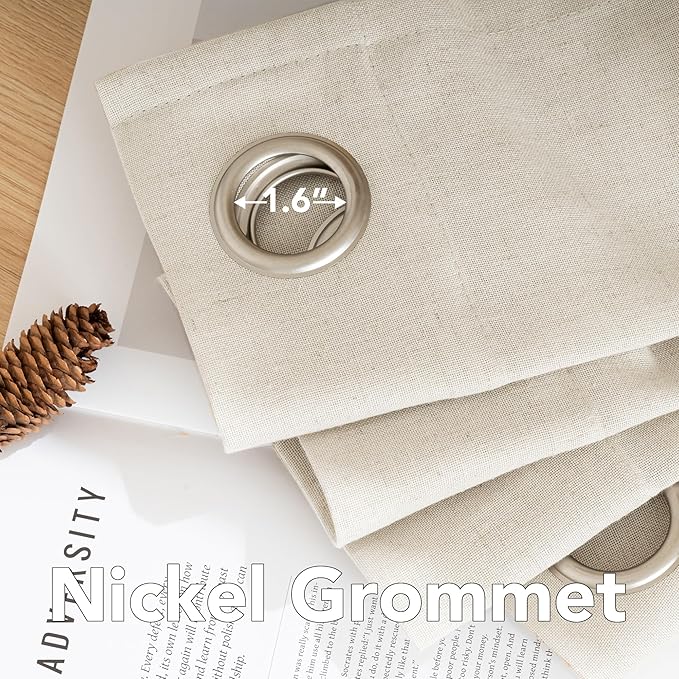 H.VERSAILTEX Living Room Linen Curtains Home Decorative Nickel Grommet Semi - Image 5