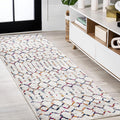 JONATHAN Y Boho Vintage Diamond Cream/Multi Runner Rug 2X8 ft, Moroccan Hype for Living Room, Bedroom, Kitchen, Office, Easy-Cleaning, High Traffic, Pet-Friendly, Non-Shedding (MOH101H-28)