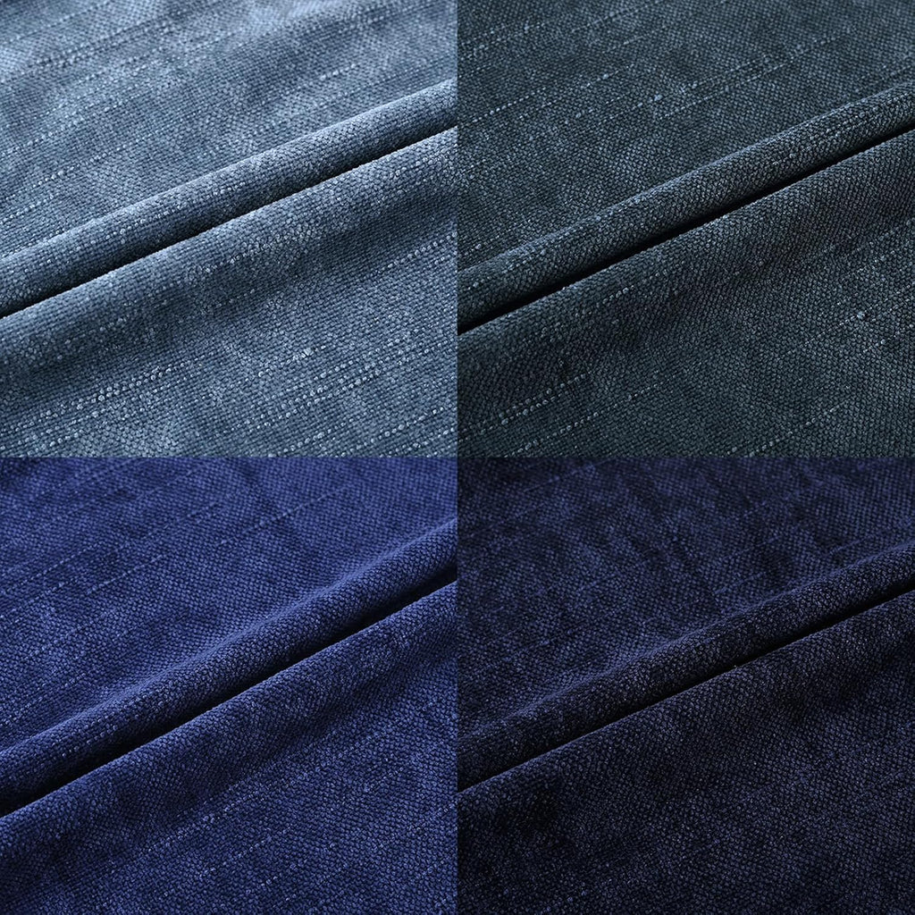 Set of 4 Soft Textured Decorative Throw Pillow Covers 18x18 Inch Cozy Farmhouse Cushion Cover Square Accent Pillow Cases for Bed Couch Sofa Living Room, Blue Series