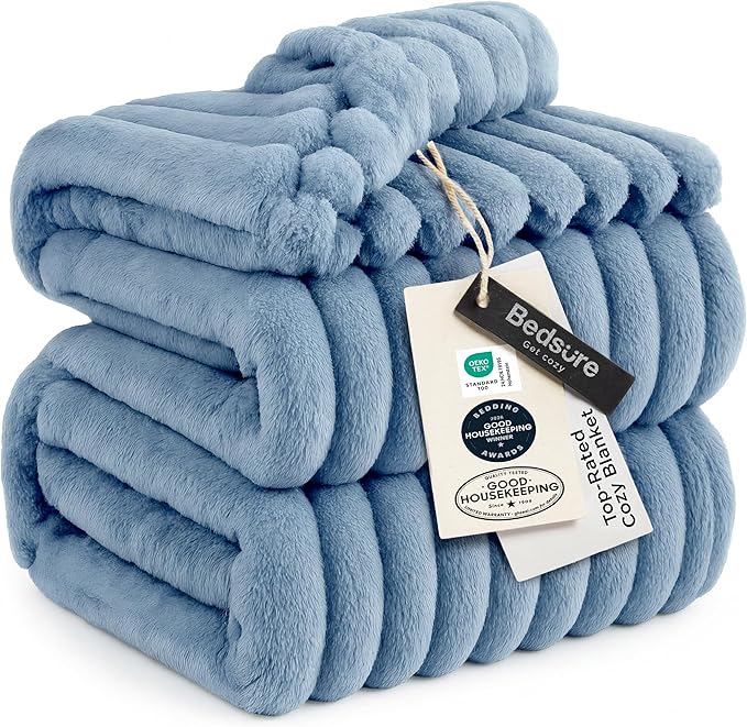 Bedsure GentleSoft Blue California King Size Blanket by BEDSURE