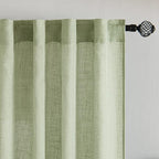 MIULEE Sage Green Kitchen Curtains 30 Inch Length 2 Panels, Soft Thick Linen - Image 4