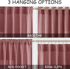 Nanspring Canyon Rose Linen Curtains 90 Inch Long 2 Panels Set - Image 2