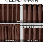 Nanspring Rustic Brown Linen Curtains 108 Inches Long - Image 2